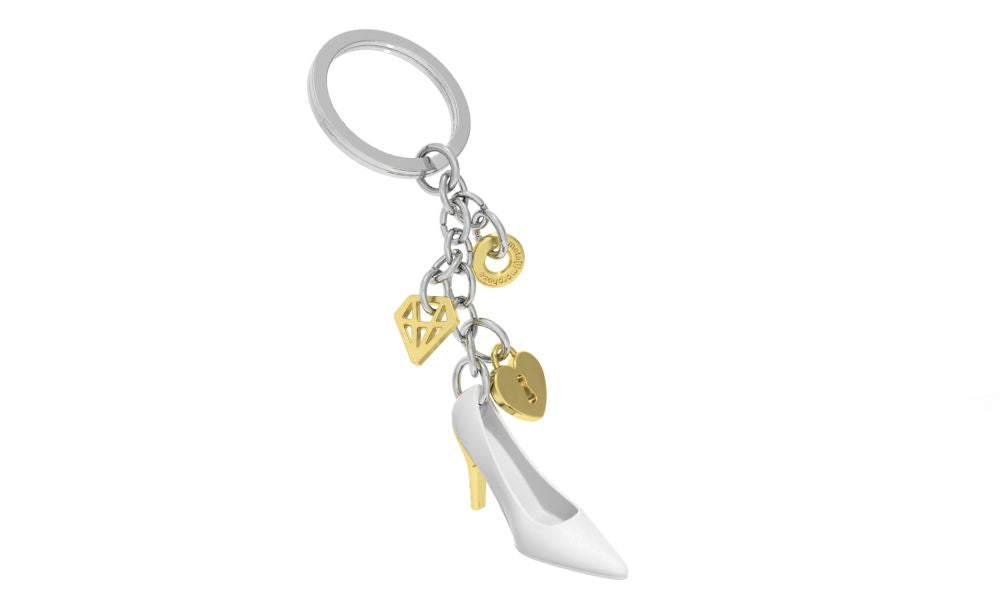 Porte Clés Talon Charm Blanc