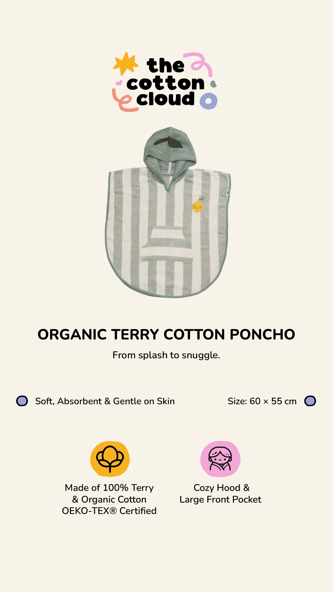 Poncho à capuche Pedro Poire