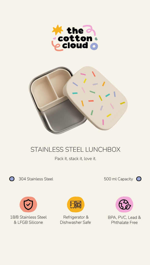 Brotdose aus Edelstahl Meowtiful Cats mit herausnehmbaren Fächern