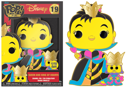 DISNEY Pop Large Enamel Pin N° 19 Reine et Roi de coeur Alice au Pays des Merveilles