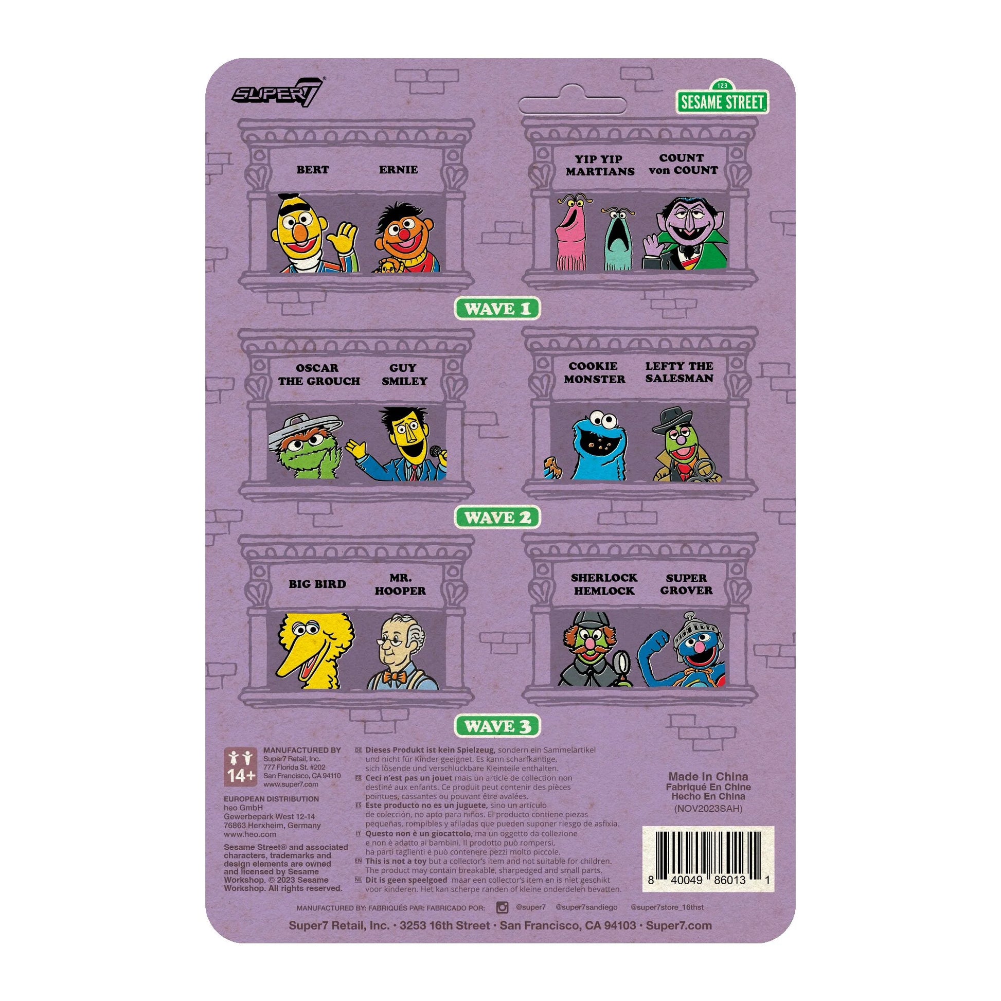 sesame street reaction figures wave 3 big bird super7