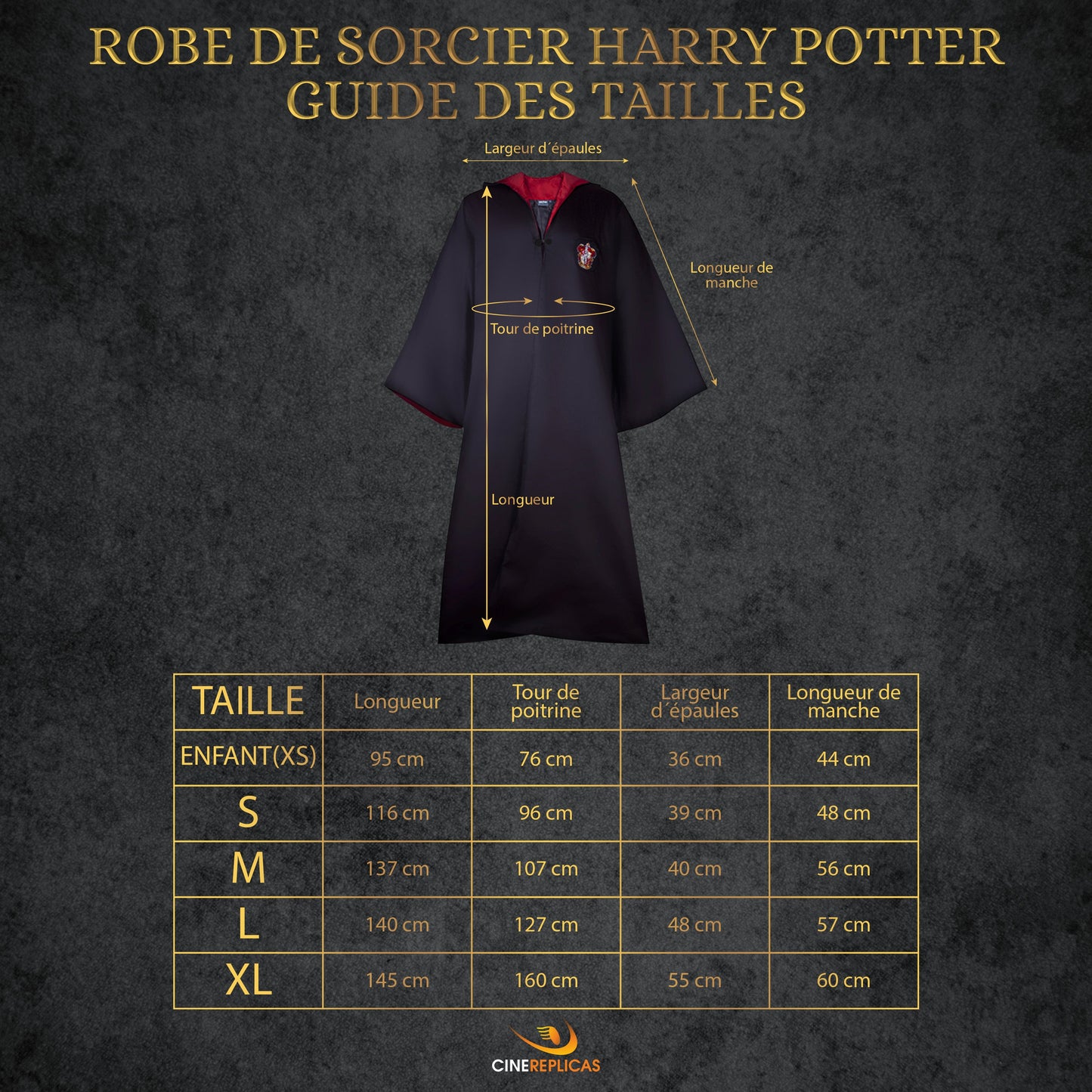 Robe de Sorcier Gryffondor Enfants
