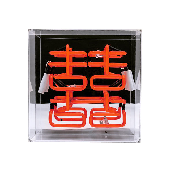 'Double Happiness' Glass Neon Sign