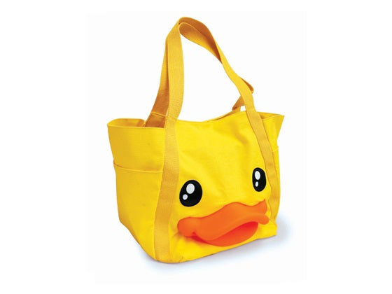 Borsa a mano a forma di anatra dal becco giallo