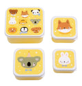 Lot de 4 boîtes repas et goûter - Amis des animaux