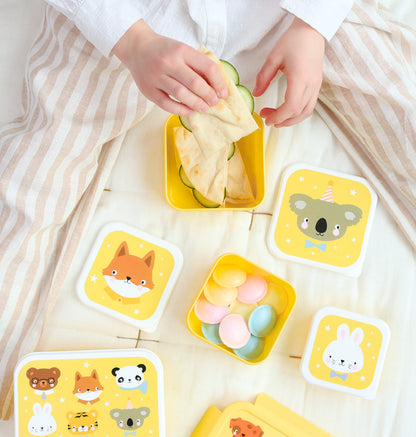 Lot de 4 boîtes repas et goûter - Amis des animaux – vue 2 – A Little Lovely Company
