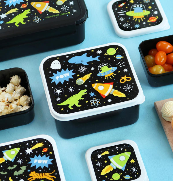 Lot de 4 boîtes repas et goûter - Galaxie – vue 2 – A Little Lovely Company