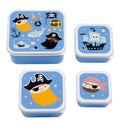 Lot de 4 boîtes repas et goûter - Pirates