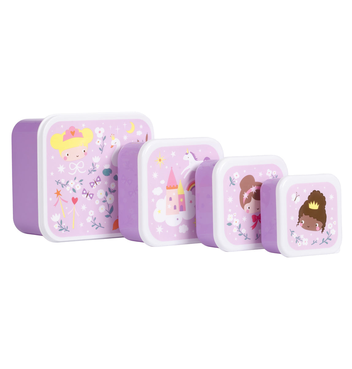 Lot de 4 boîtes repas et goûter - Princesses – vue 4 – A Little Lovely Company