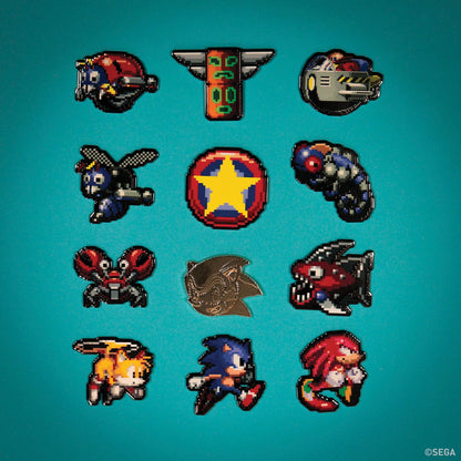 Sonic The Hedgehog Mystery Pin Badge CDU Containing 12 Blind Boxes