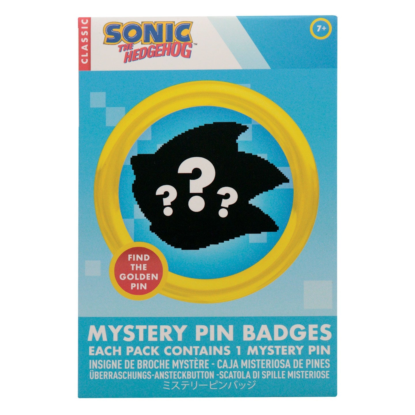Sonic The Hedgehog Mystery Pin Badge CDU Containing 12 Blind Boxes