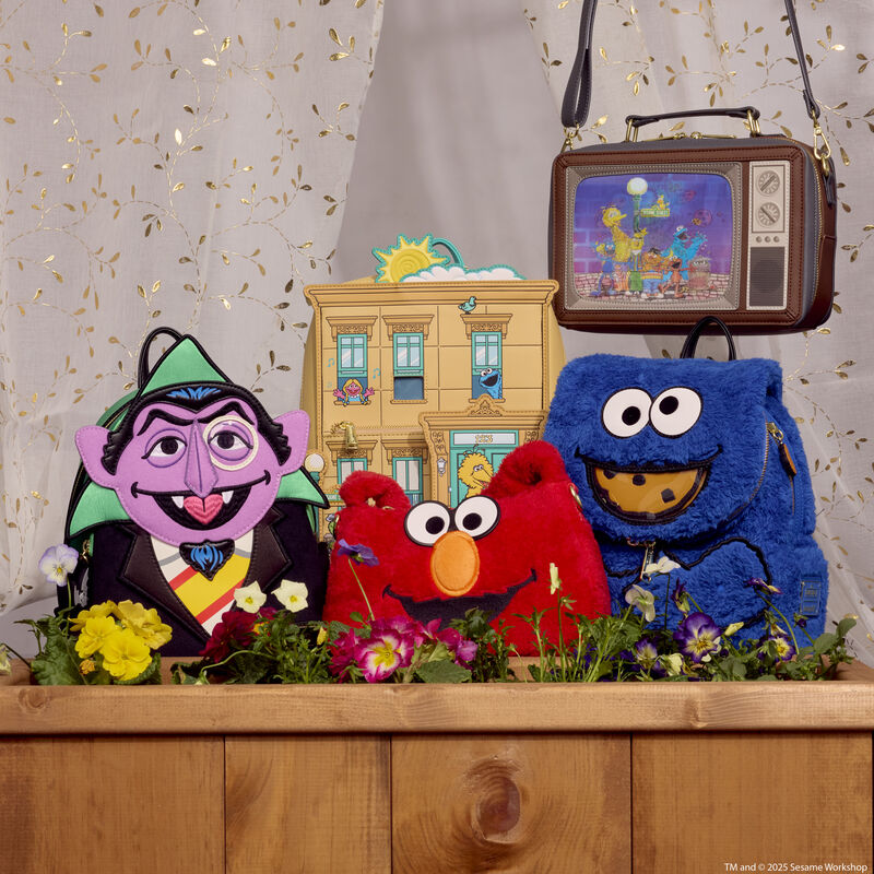 sesame street cookie monster plush cosplay mini backpack with coin bag