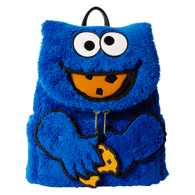 sesame street cookie monster plush cosplay mini backpack with coin bag
