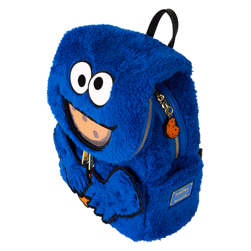 sesame street cookie monster plush cosplay mini backpack with coin bag