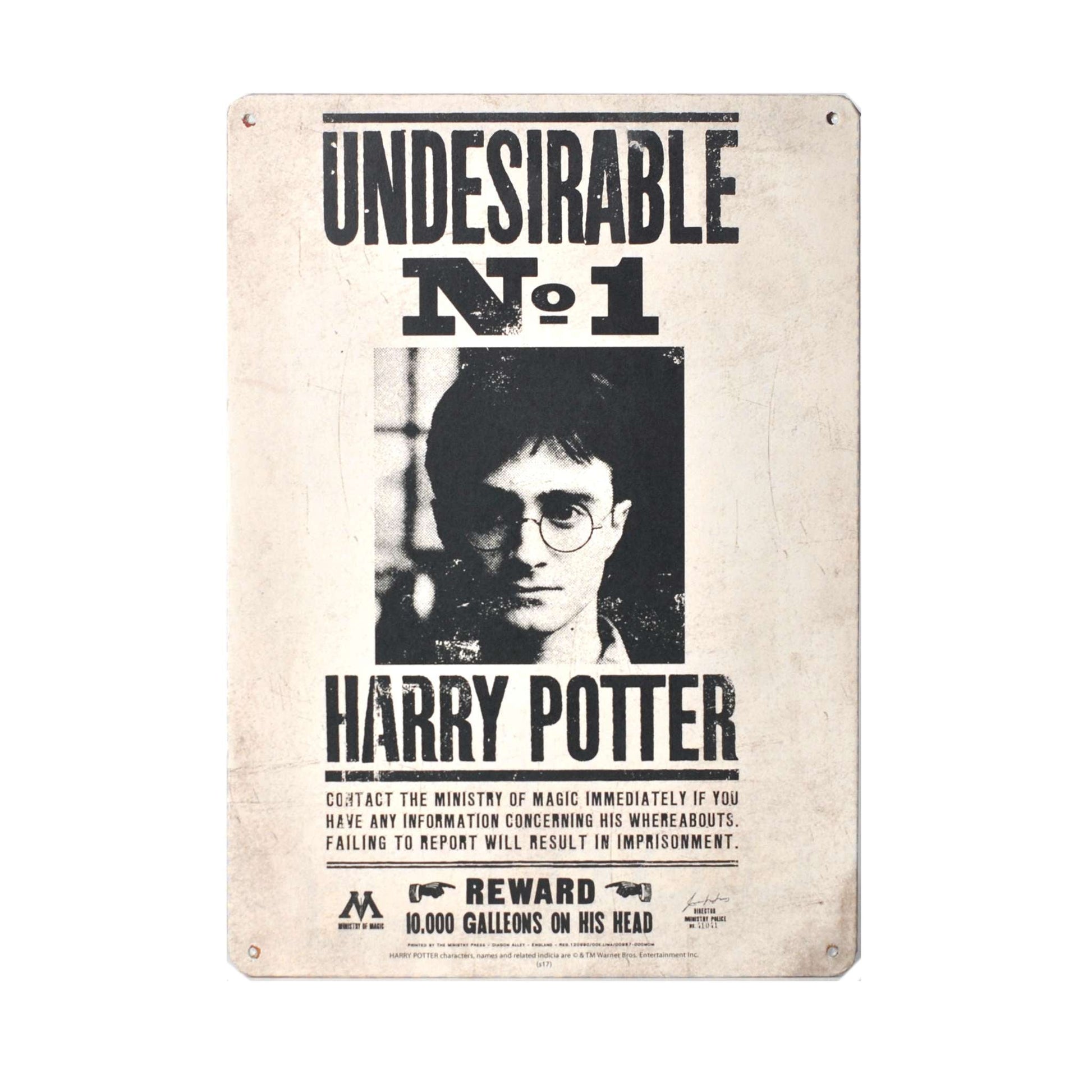 Plaque en métal A5 Harry Potter - Indésirable n° 1