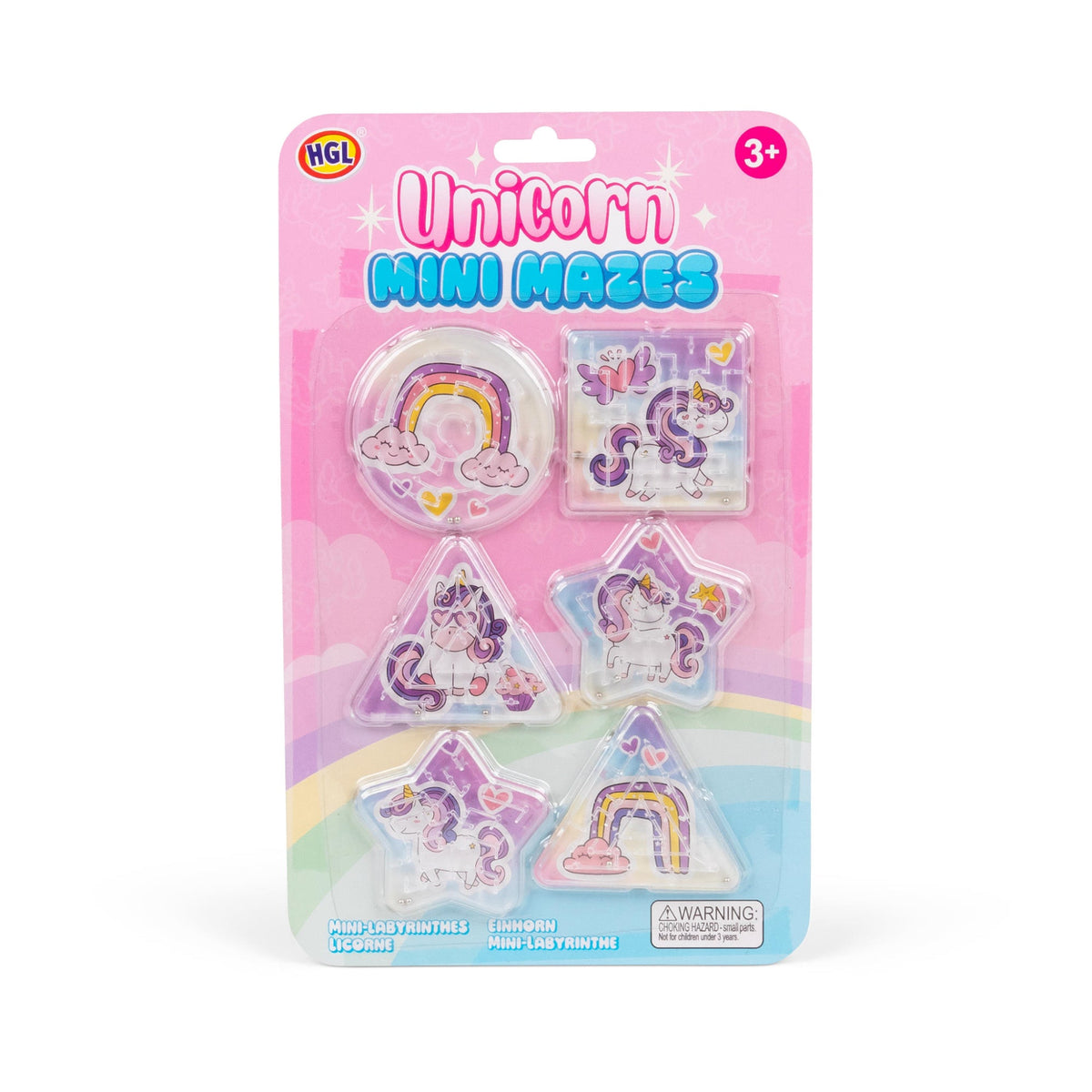 Lot de 6 mini labyrinthes licornes