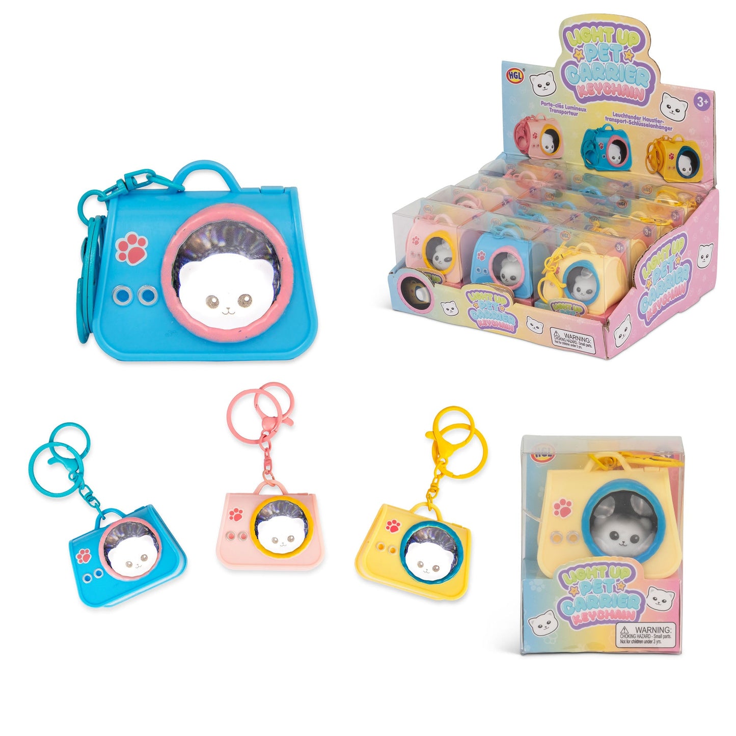 LIGHT UP PET CARRIER KEYCHAIN