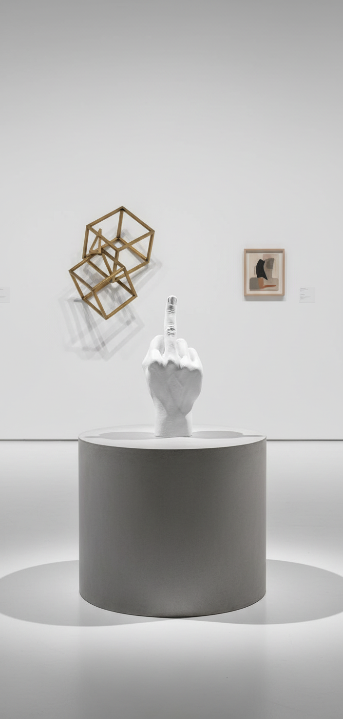 Escultura de mano F**k - Blanco