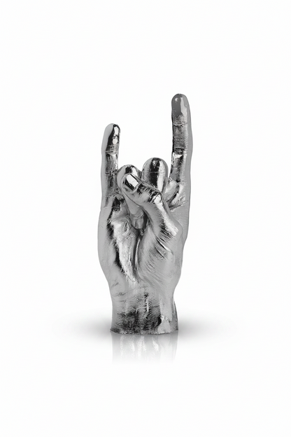 Handvormige rotssculptuur - zilver