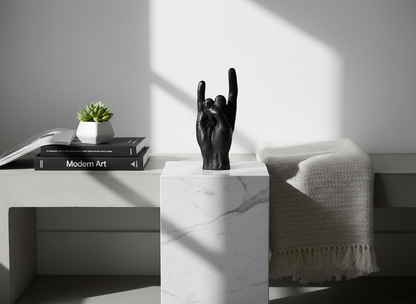 Escultura de mão você rock - preto