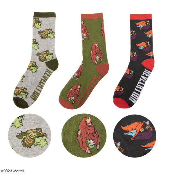 Set de 3 Paires de Chaussettes Cringer, Tigre de combat & Orko