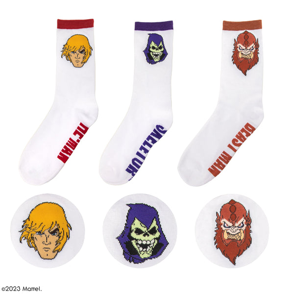 Set de 3 Paires de Chaussettes Musclor, Skeletor & Beast Man