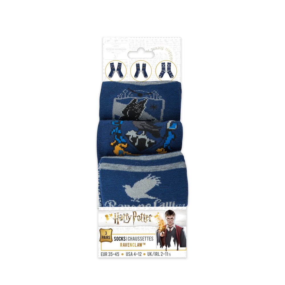 Lot de 3 paires de chaussettes Harry Potter - Serdaigle