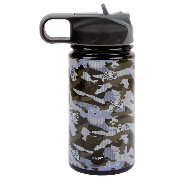 Gourde en acier inoxydable avec paille – 350ml – Game Pad Camo