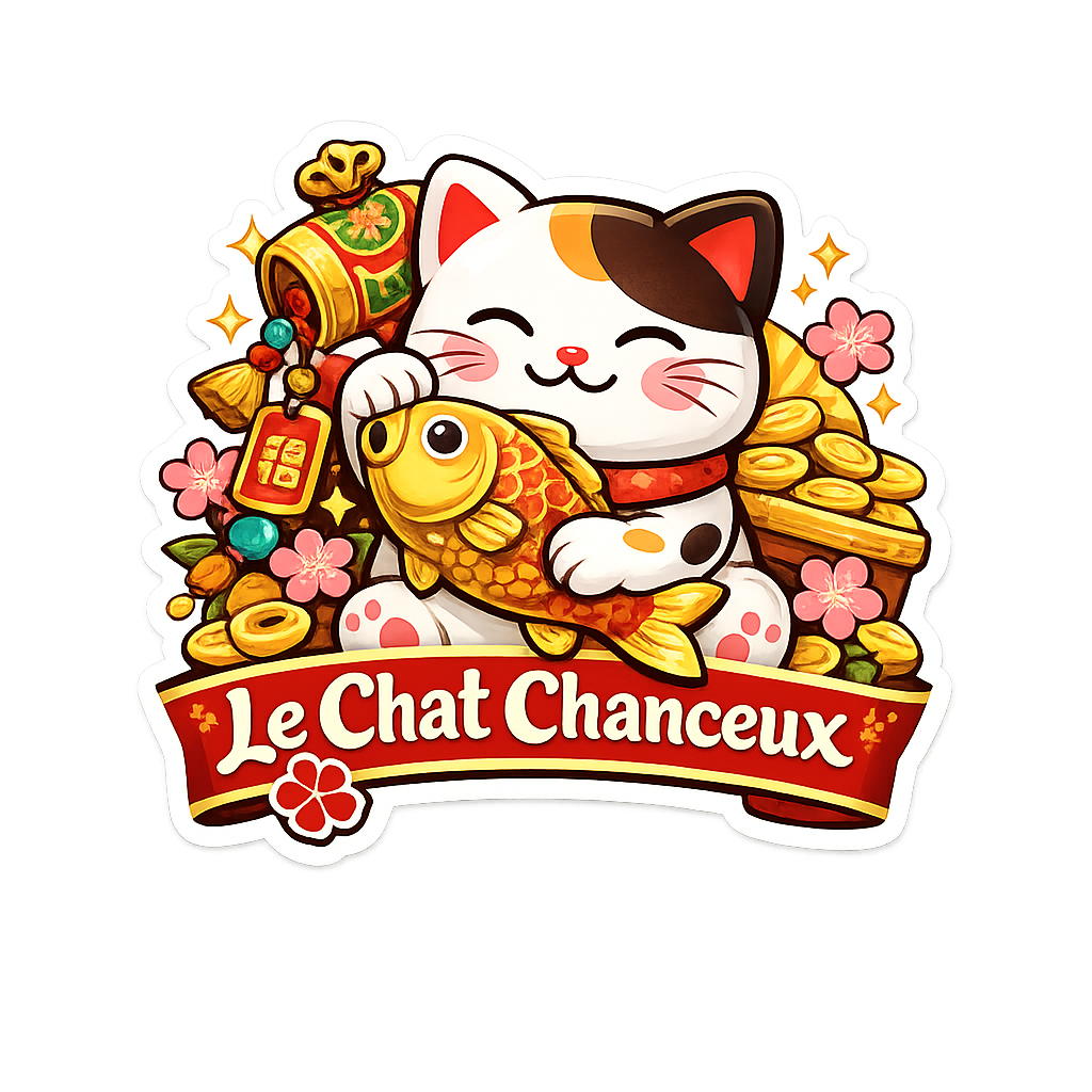 Sticker Maneki Neko Poisson Koi – Le Chat Chanceux