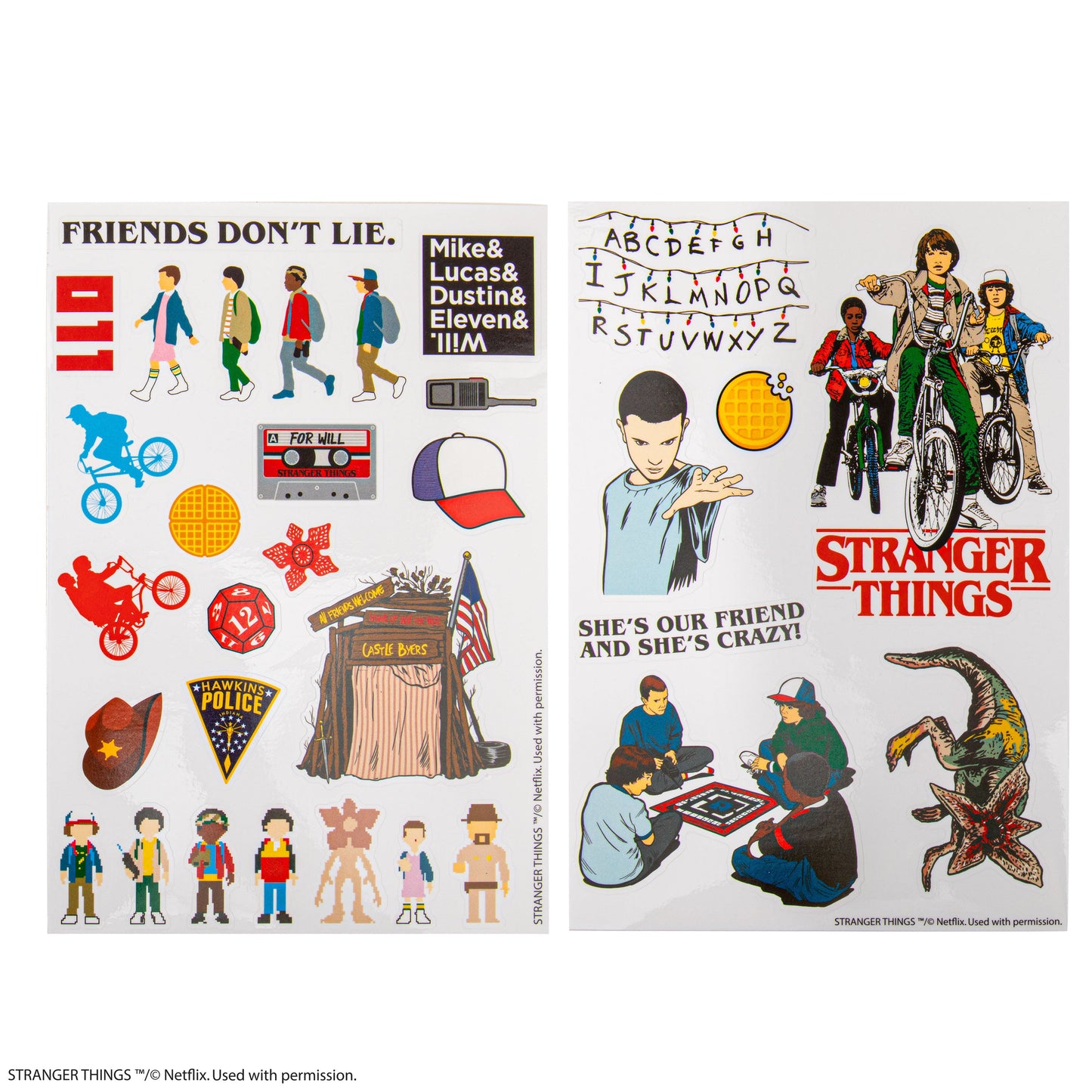 Collection d'autocollants Stranger Things Saisons 1-4