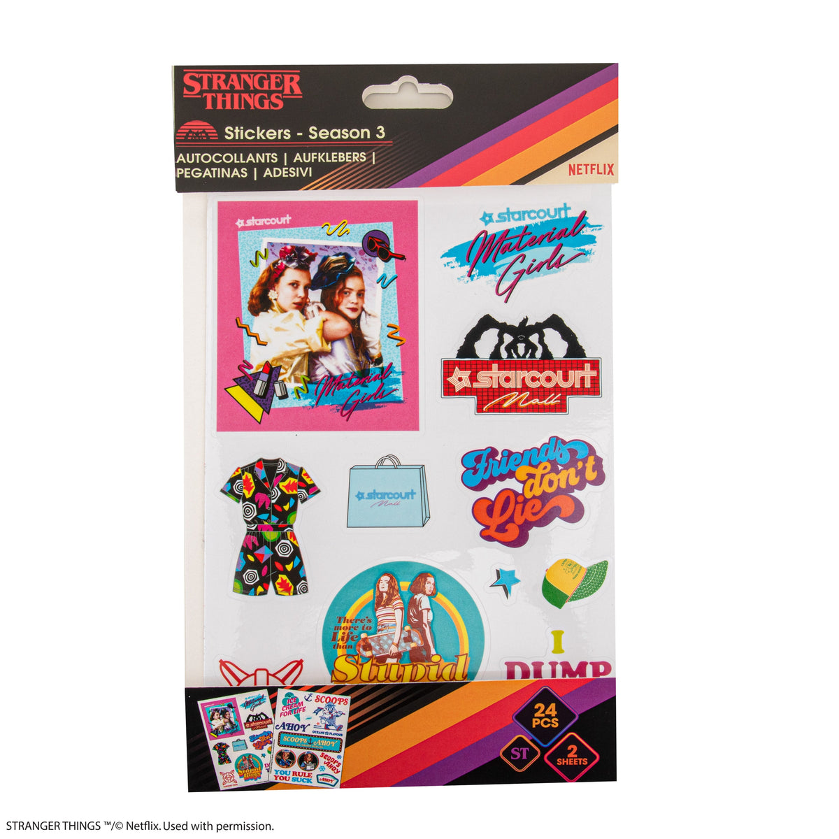 Autocollants Stranger Things Saison 3