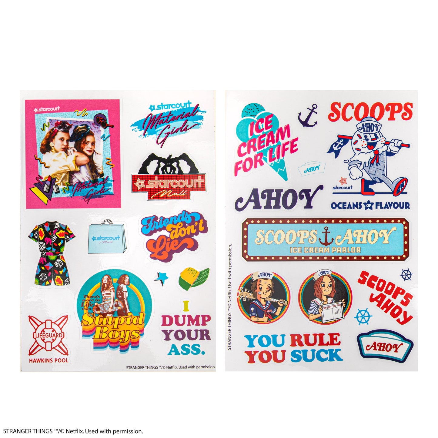 Collection d'autocollants Stranger Things Saisons 1-4
