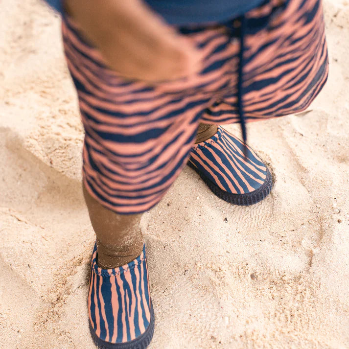 Swim Shorts - Blue/Orange - Vibrant Stripes