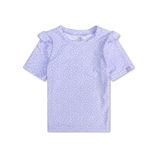 Swimming T-Shirt - Short Sleeve - Lila - Leopard