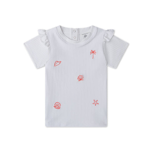 Swimming T-Shirt Short Sleeves - White - White Pearl