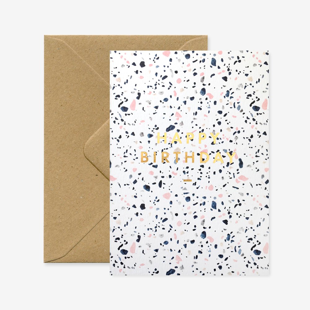 Terrazzo - Carte de voeux - Feuille dorée