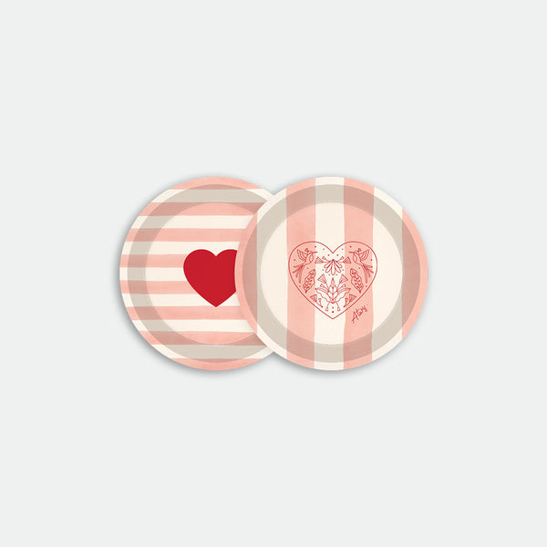 Pink stripes - Coaster duo