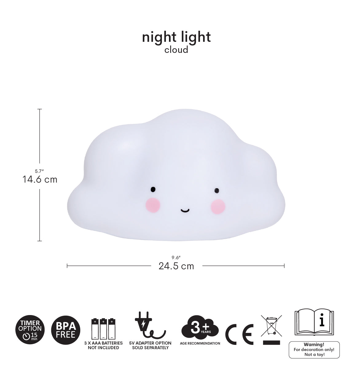 Veilleuse Nuage – vue 7 – A Little Lovely Company