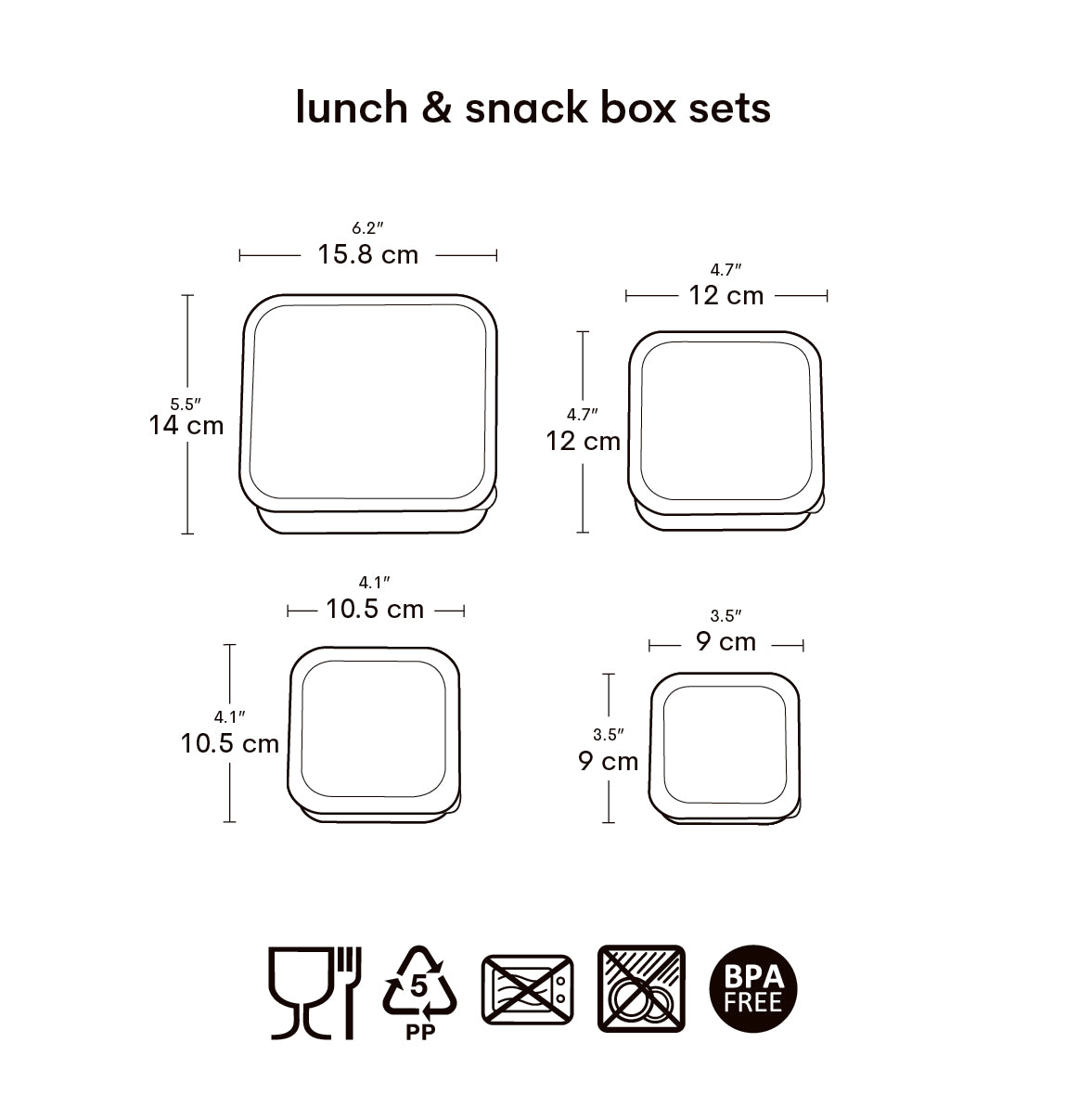 Lot de 4 boîtes repas et goûter - Amis de la forêt - sauge – vue 6 – A Little Lovely Company