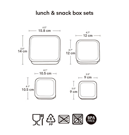 Lot de 4 boîtes repas et goûter - Amis de la forêt - sauge – vue 6 – A Little Lovely Company