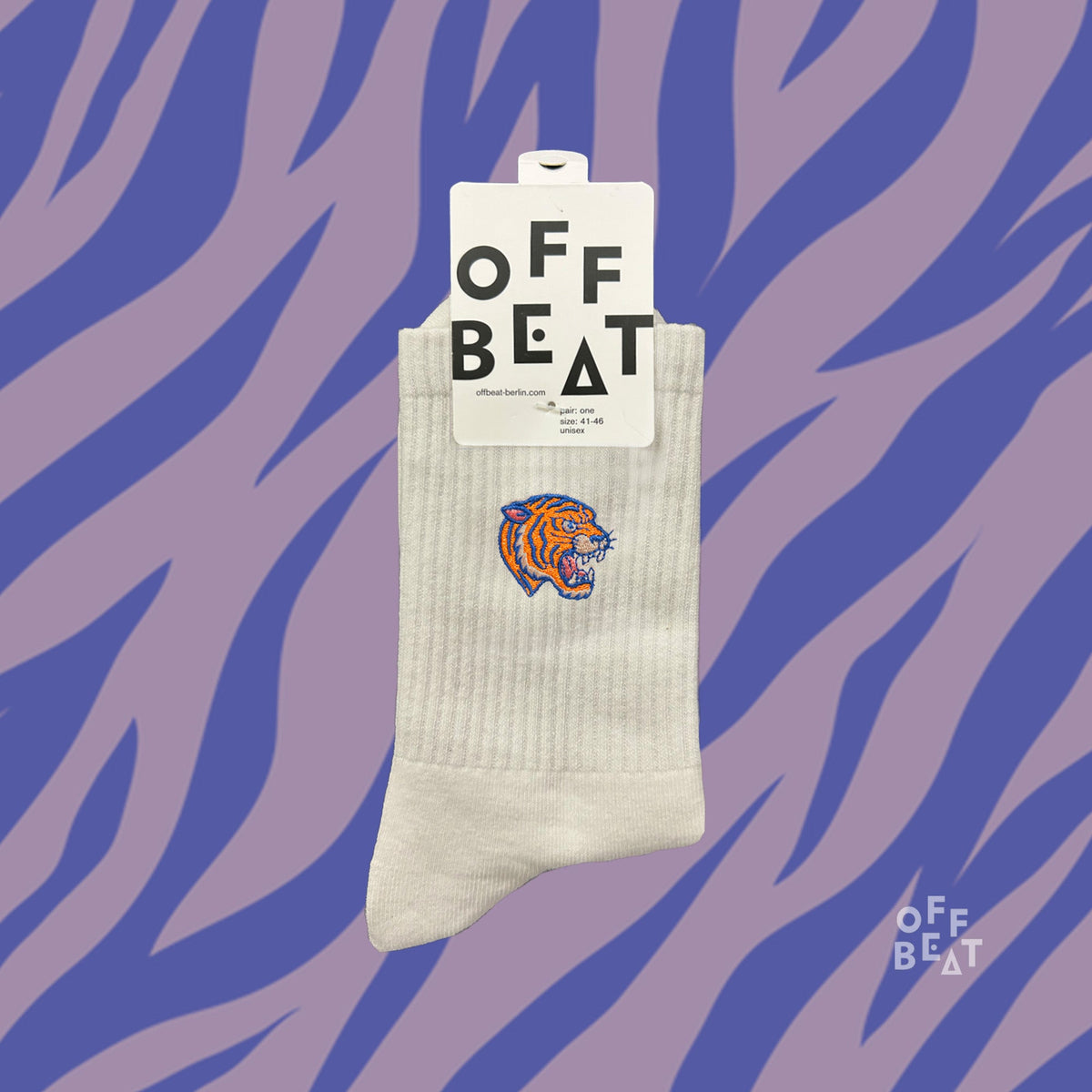 Chaussettes Brodées Tête de Tigre