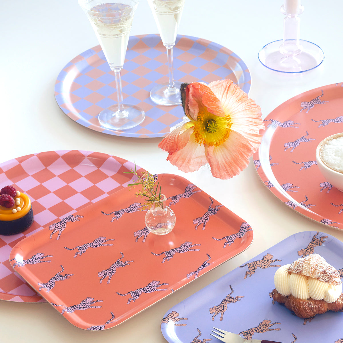Orange Leopard Serving Tray - 27x20 cm
