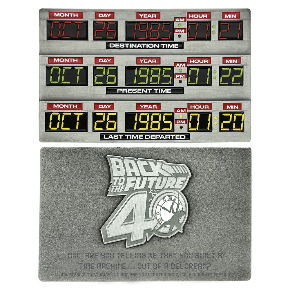 Back to the Future Collector Ingot - 40th Anniversary Time Circuits
