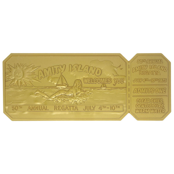Objet collector Les Dents de la Mer - 50th Anniversary 24K Gold Plated Regatta Ticket
