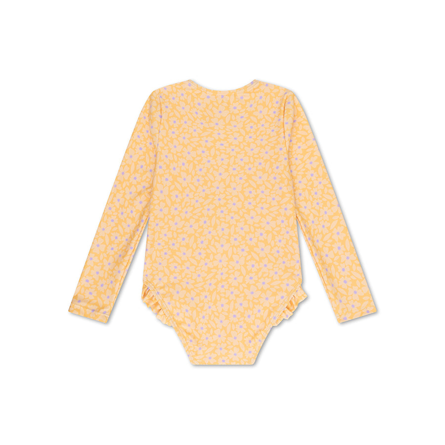 UV Swimsuit Girls With Sleeves -  Yellow - Florish
