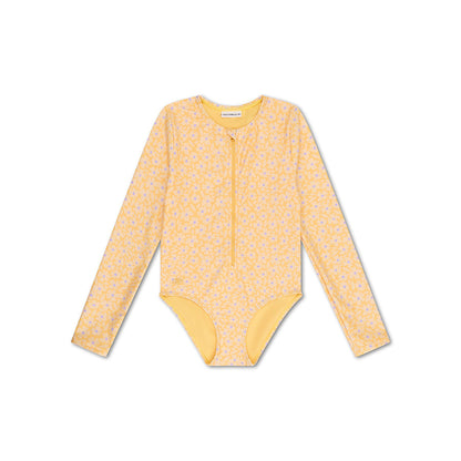 UV Swimsuit Girls With Sleeves -  Yellow - Florish