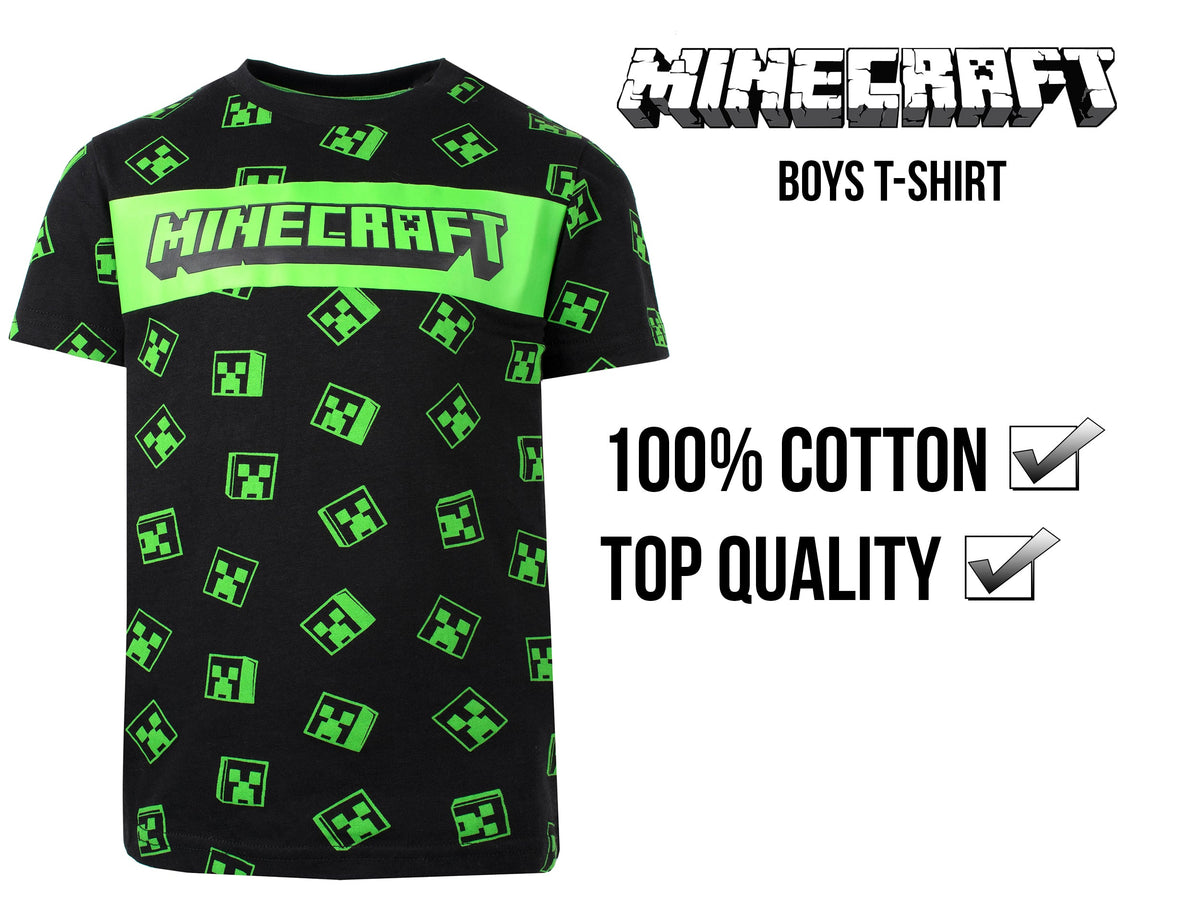T-shirt Minecraft – Creeper T-shirt – noir