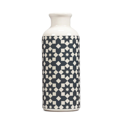 Vase en céramique, design, bleu foncé, gris