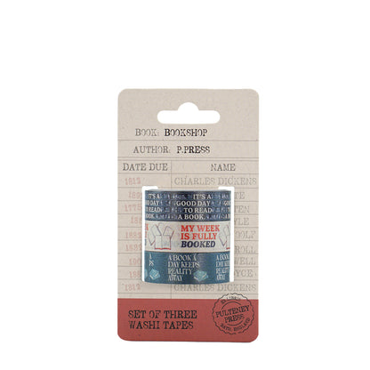 Lot de 3 rubans washi Pulteney Press Bookshop