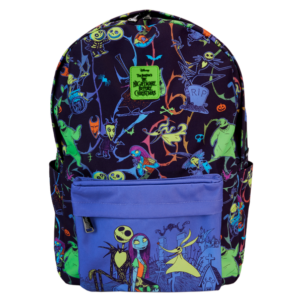 Zaino The Nightmare Before Christmas - Nylon con stampa fluorescente all-over 